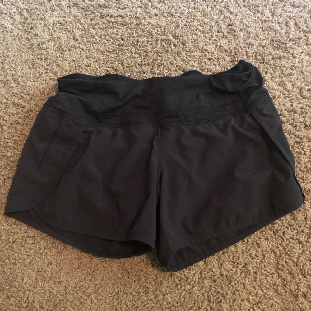 Lululemon black running shorts